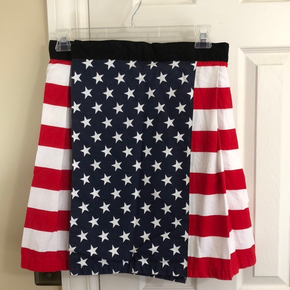 Custom made by Pans Dresses & Skirts - American Flag Kilt Velcro canvas red white blue